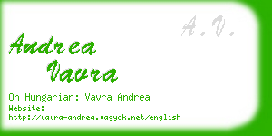 andrea vavra business card